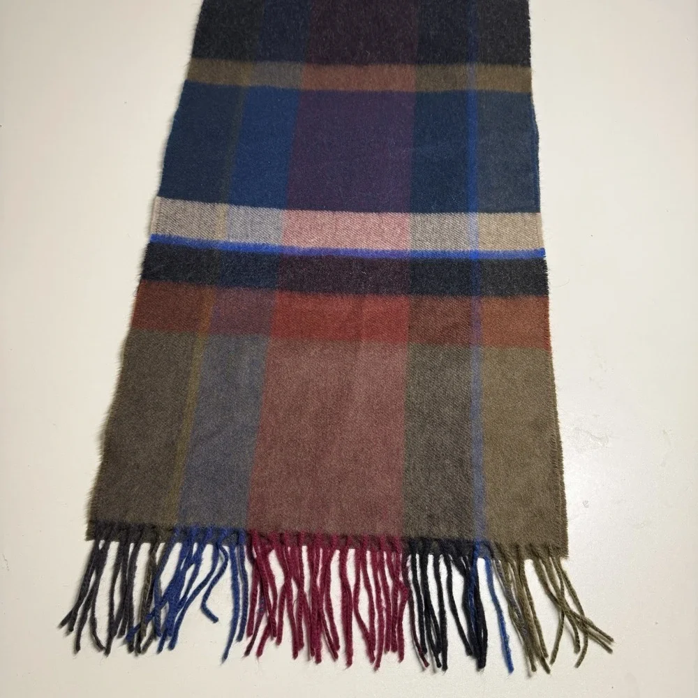 Vintage Cashmere Wool MultiColor Skarf 11,5/54 Inch Made In West Germany Unisex